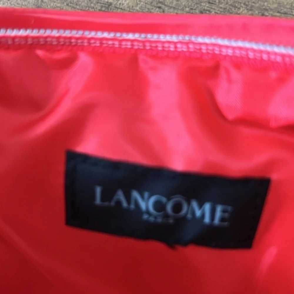 Lancome Paris red makeup bag